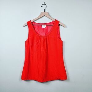 Kate Spade Sleeveless Silk Blouse. Red Small